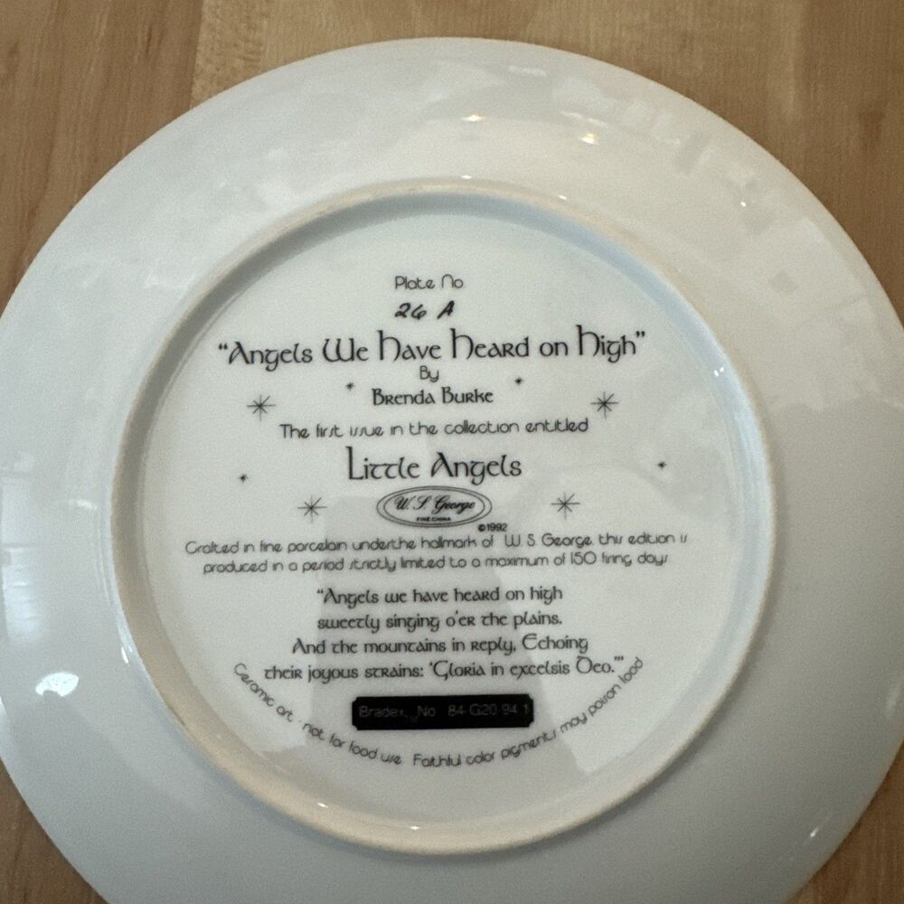 Christmas Collectable - Brenda Burke - Angels We Have Heard On High Plate 26A - Picture 3 of 5